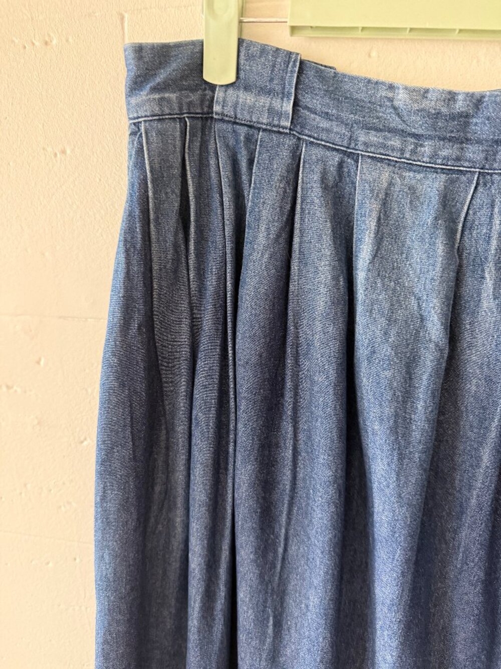 Polo Ralph Lauren | Vintage 90s Pleated Denim Maxi Skirt | Size 12 - Picture 3 of 9